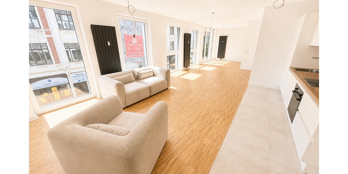 Etagenwohnung Bremen Mitte - 1 Zimmer, 65 m&sup2;, 1.269&euro; | Angebot:27175648